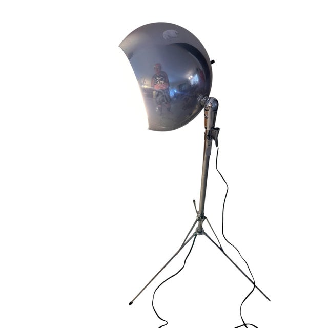 1950s Sonneman Style Eyeball, Tripod Floor Lamp in Chrome For Sale - Image 11 of 12