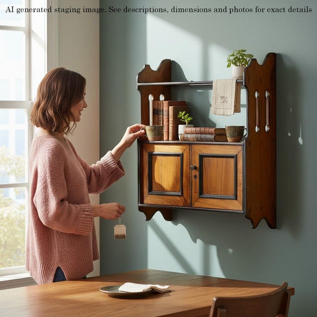 Wood Antique Limewood Wall Shelves, 1880 For Sale - Image 7 of 8