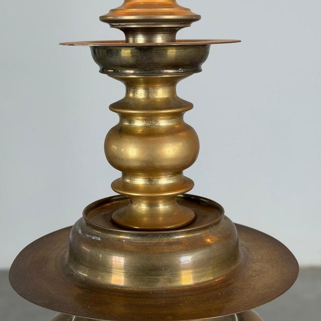 Cast Brass Wall Lights with Linen Shades by Mauritius, 1977, Set of 2 For Sale - Image 9 of 18