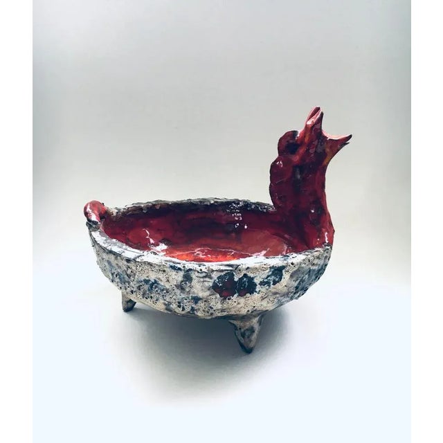 Mid-Century Art Ceramic Mystical Figural Dish, Belgium, 1960s For Sale - Image 6 of 10