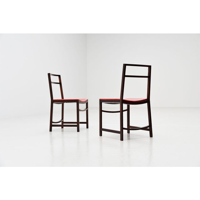 Red Dining Chairs by Renato Venturi for MIM Roma, Italy, 1961, Set of 4 For Sale - Image 8 of 11