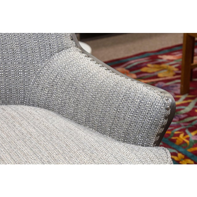 Pair of Arhaus Portsmouth Collection Gray Fabric & Leather Contemporary Chairs For Sale - Image 12 of 13