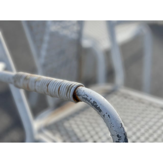 Industrial Metal Bistro Armchairs by Rene Malaval, France, 1950, Set of 3 For Sale - Image 9 of 11