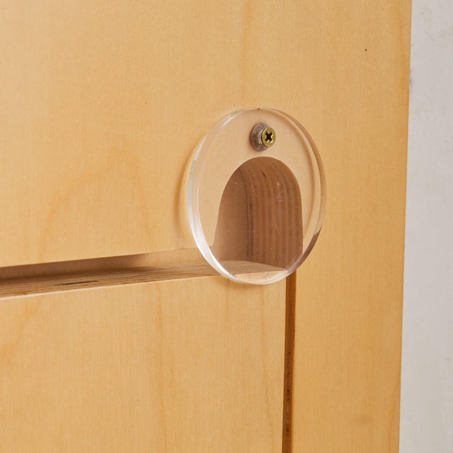 Italian Birch Wall-Mounted Folding Table Attributed to Anonima Design for Bonetto, 1970 For Sale - Image 11 of 11