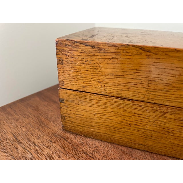 Antique Tiger Oak Library Card File Box Chairish