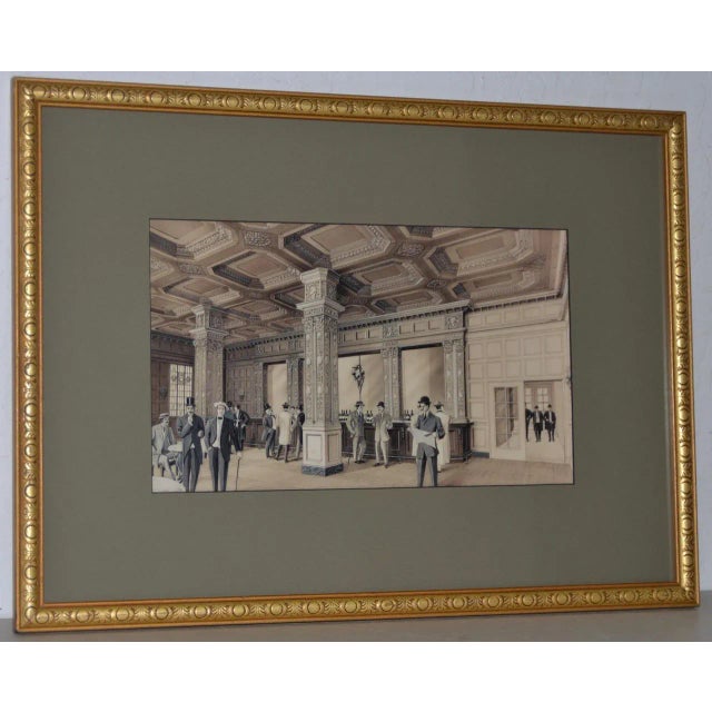 Photographic Print Early 20th Century Illustration of a Hotel Bar Interior For Sale - Image 4 of 4