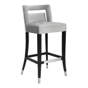 Hart Grey Velvet Bar Stool
