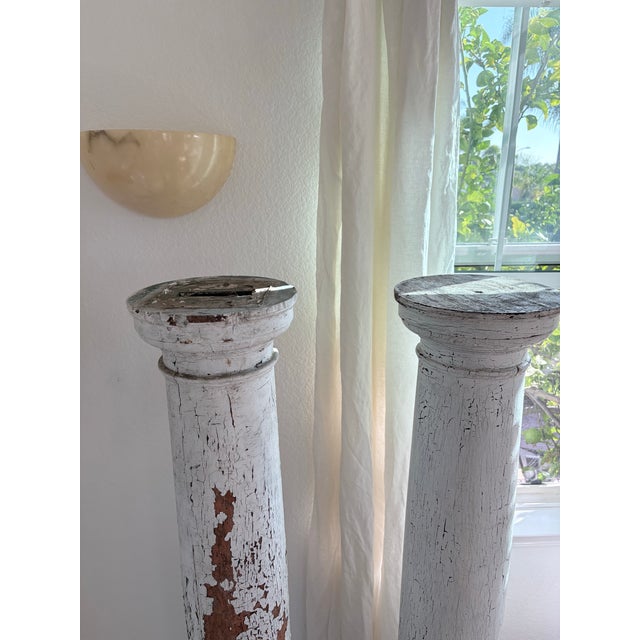 Late 20th Century Set of 4 Vintage Solid Wood Architectural Columns 62” For Sale - Image 5 of 12
