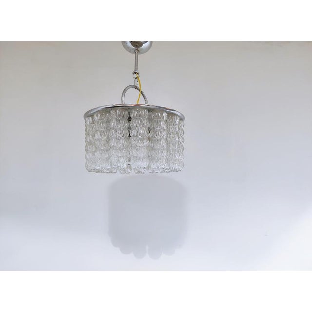 1960s Mid-Century Glass and Chrome Chandelier, 1960s For Sale - Image 5 of 10
