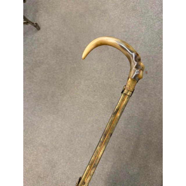 Bone Rare Spanish Shoe Cobbler's Cane With Measuring Shaft, Circa 1860 For Sale - Image 7 of 11