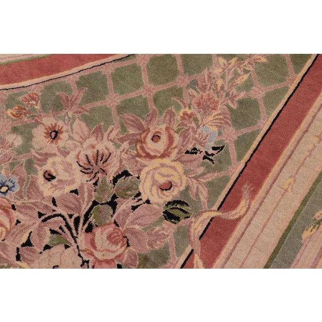 1990s Renaissance Abusson Pak-Persian Gray/Green Wool Rug - 9'0'' X 12'4'' For Sale - Image 5 of 8