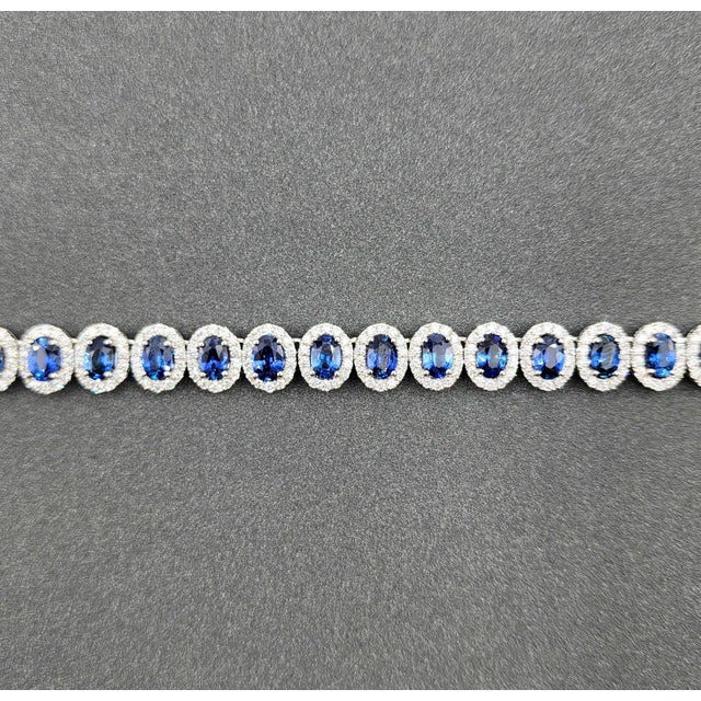 37.23 Ct Natural Sapphire & Diamond Necklace For Sale - Image 9 of 9