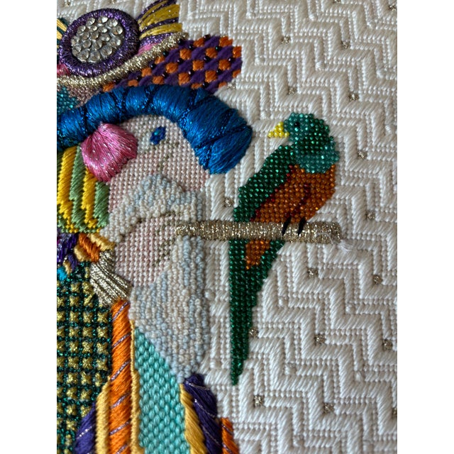 1999 Whimsical Handmade Folk Art Pillow For Sale - Image 4 of 15