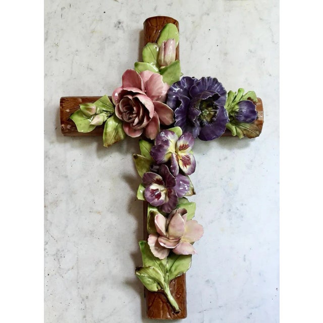 French Majolica Flowers and Insects Basket, circa 1880 For Sale - Image 9 of 11