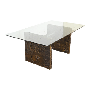 Adrian Pearsall Mid-Century Modern Brutalist Glass Top Dining Table, 1960s