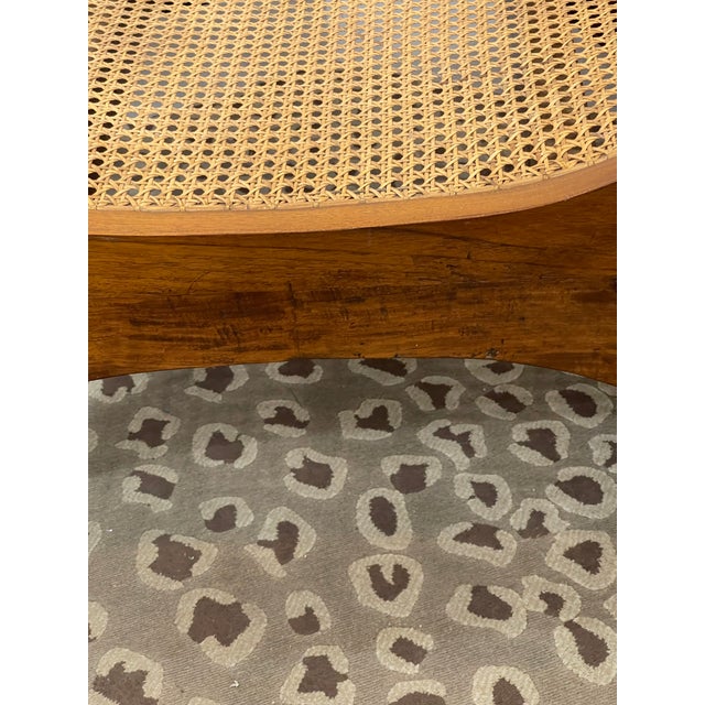 Camel rBauer International Inc. British Colonial Style Hand Cane Ottoman For Sale - Image 8 of 12