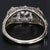 Mid-Century Modern Antique 19k White Gold Three Stone Diamond Ring & Filigree Designs - Size 7.25 For Sale - Image 3 of 6