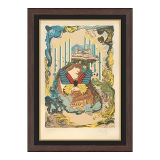 1977 Courtesan Surrealism Blue Lithograph Salvador Dalí For Sale