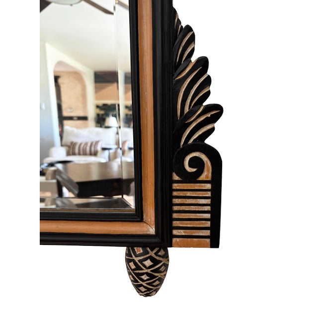 Tall French Neoclassical Carved Wood Mirror With Garden Motifs For Sale In Phoenix - Image 6 of 7