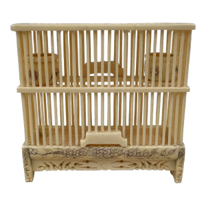 Mid-20th Century Chinese Bone Carved Cricket Cage.