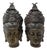 Antique Guan Yin Bodhisattva Bronzed Iron Head Figures - Set of 2 For Sale