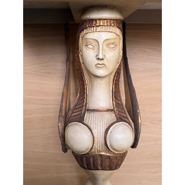 20th Century Swedish Empire Console in Carved, Polychrome and Gilded Wood For Sale - Image 9 of 11