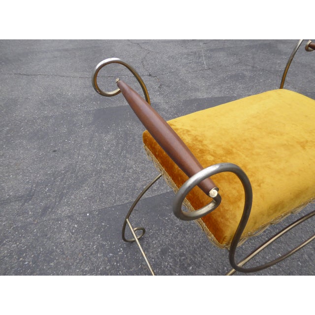 Vintage Hollywood Regency Gold Velvet Vanity Chair Chairish