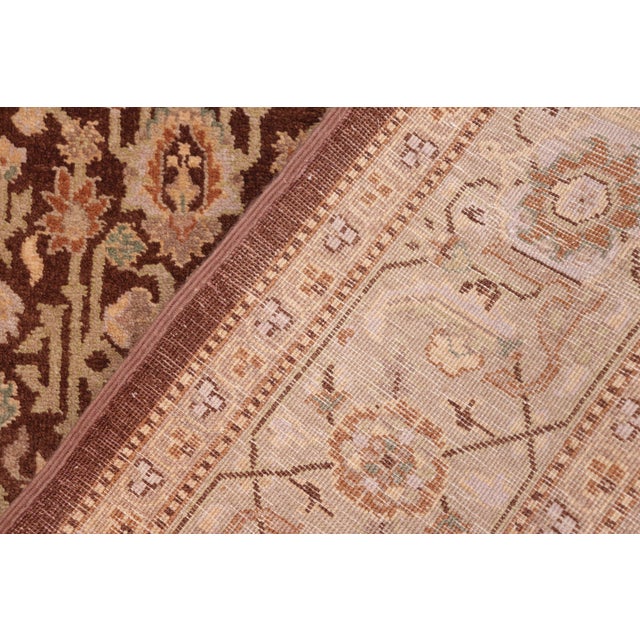 Brown Art Nouveau Brown/Green Wool Rug - 6'1'' X 9'4'' For Sale - Image 8 of 10