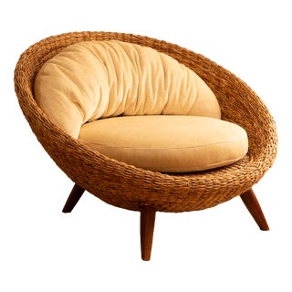 Rattan Round Chair, 1970s For Sale
