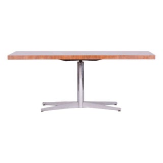 Mid-Century Walnut Coffee Table in Chrome-Plated Steel, 1960s For Sale