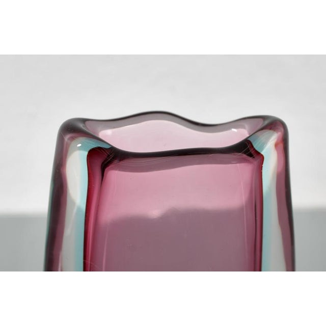 Mid-Century Purple Submerged Murano Glass Vase attributed to Flavio Poli, Italy, 1960s For Sale - Image 11 of 13