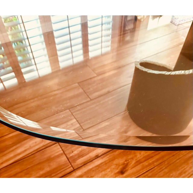 1990s 1990s Brutalist-Style Glass and Bronze Dining Table by Barilone for Roche Bobois For Sale - Image 5 of 9