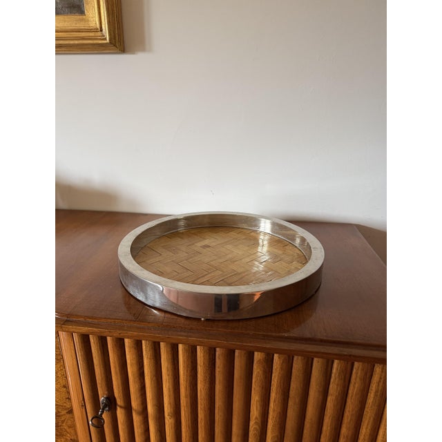 1970s Hollywood Regency Bamboo and Brass Tray, Italy, 1970s For Sale - Image 5 of 12