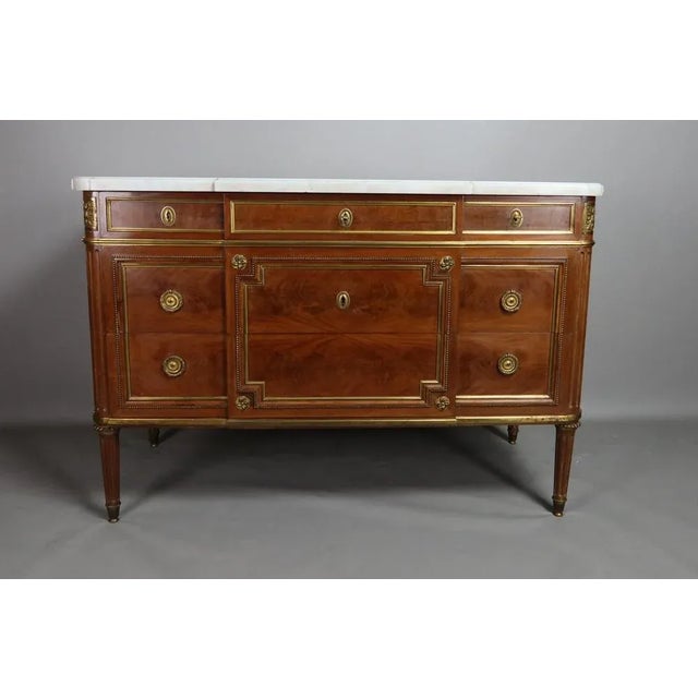 Vintage Louis XVI Maroon Dresser For Sale - Image 11 of 11