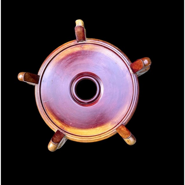 Vintage Large Rosewood Asian Pedastal Jardiniere Stand Five Ruyi'-shaped legs. Large sized base (not including legs)...