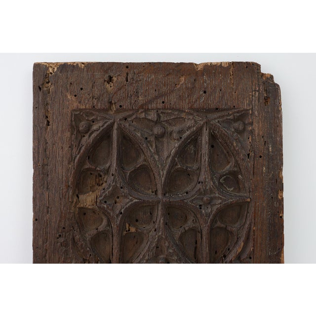 Gothic Carved Oak Relief Panel, France, 15th Century For Sale - Image 5 of 10