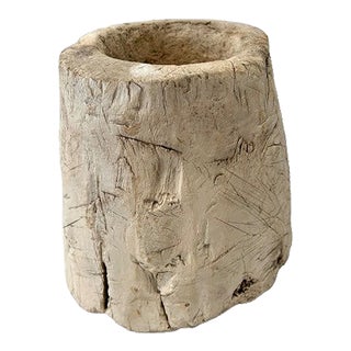 Early 20th Century Rustic Reclaimed Wood Vase For Sale