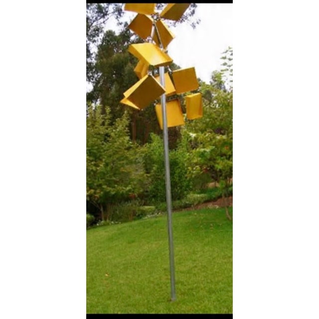 Yellow Paul Chilkov Kinetic Wind Sculpture For Sale - Image 8 of 11