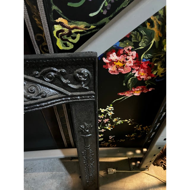 Mid-Century Modern Heavy Metal Vintage Fireplace Cover For Sale - Image 3 of 5