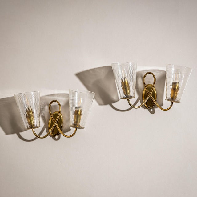 Mid-20th Century Wall Lights, Attributed to Seguso Vetri D’Arte - a Pair For Sale In New York - Image 6 of 8