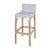 Coastal Serienna 30 in. Seat Height Rectangular Rattan Low Back Bar Stool, White/Gray Dot / Natural Rattan Frame For Sale - Image 3 of 11