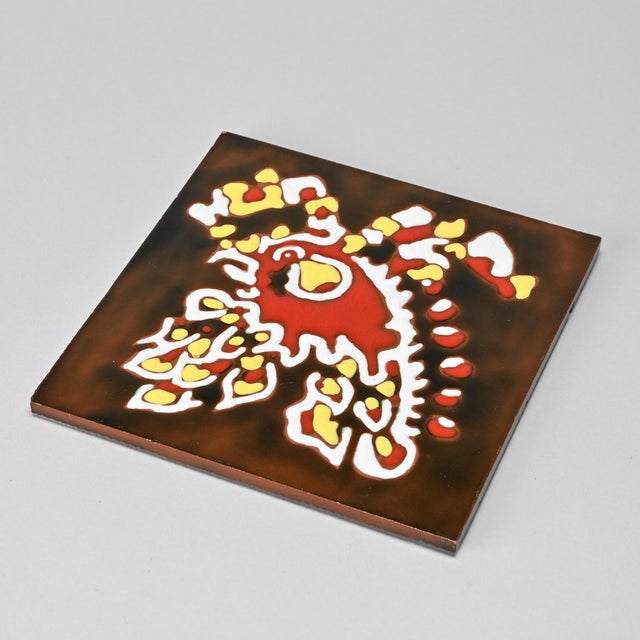 Ceramic Tile by Jean Lurçat for Sant Vicens Workshop, 1950s For Sale - Image 6 of 7