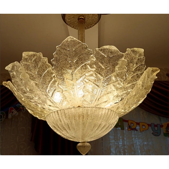 Mid-Century Modern Murano Glass Ceiling Light from Barovier & Toso, 1970s For Sale - Image 3 of 12