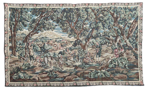 Mid-Century French Aubusson Style Jaquar Tapestry, 1980s