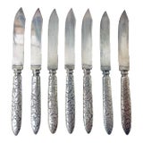 Antique Silverplate Fruit Knives, Set of 7 For Sale