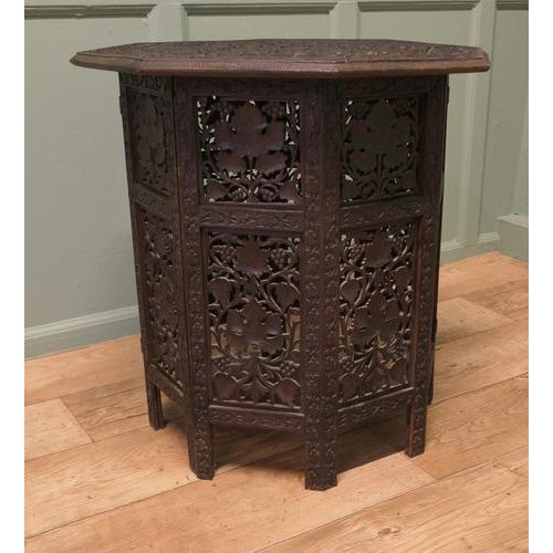 Mediterranean Collapsable Carved Occasional Table, 1950 For Sale - Image 3 of 7