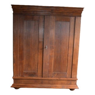 Antique German Oak Cabinet For Sale