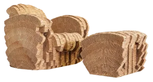 Set of Little Beaver Chair and Ottoman by Frank Gehry for New City Editions, USA, 1987
