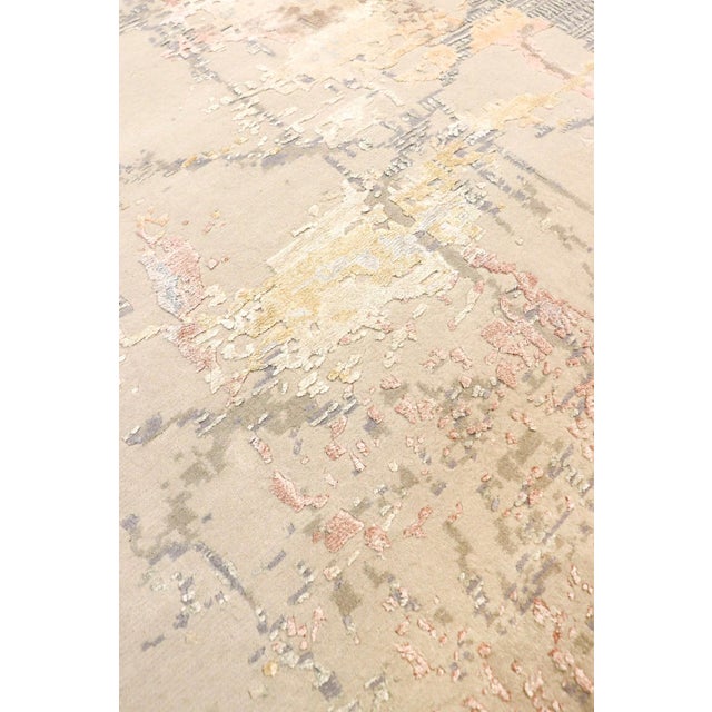 Modern Silk & Wool Beige Area Rug-10' 3" X 14' 6" For Sale - Image 4 of 8