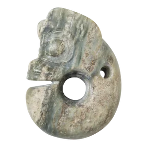 20th Century Chinese Carved Hongshan Culture Green and Grey Jade Pig Dragon